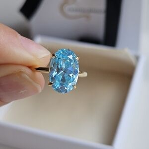 NEW Acquamarine Oval Ring - Size 6